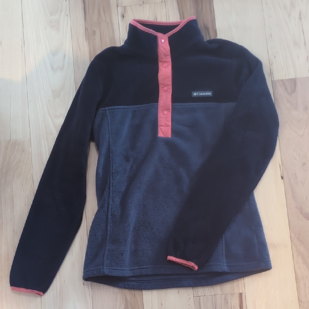 Columbia Black and Gray Fleece with Pink Trim